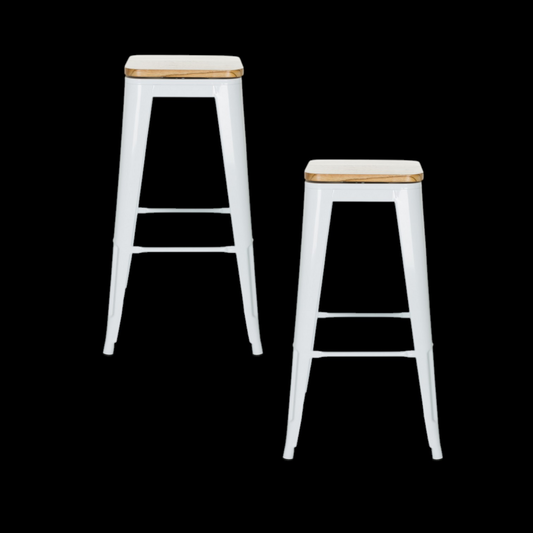 B-grade Hjh Office Vantaggio High Ws Metallic White Seat Real Wood Swivel 2 pieces