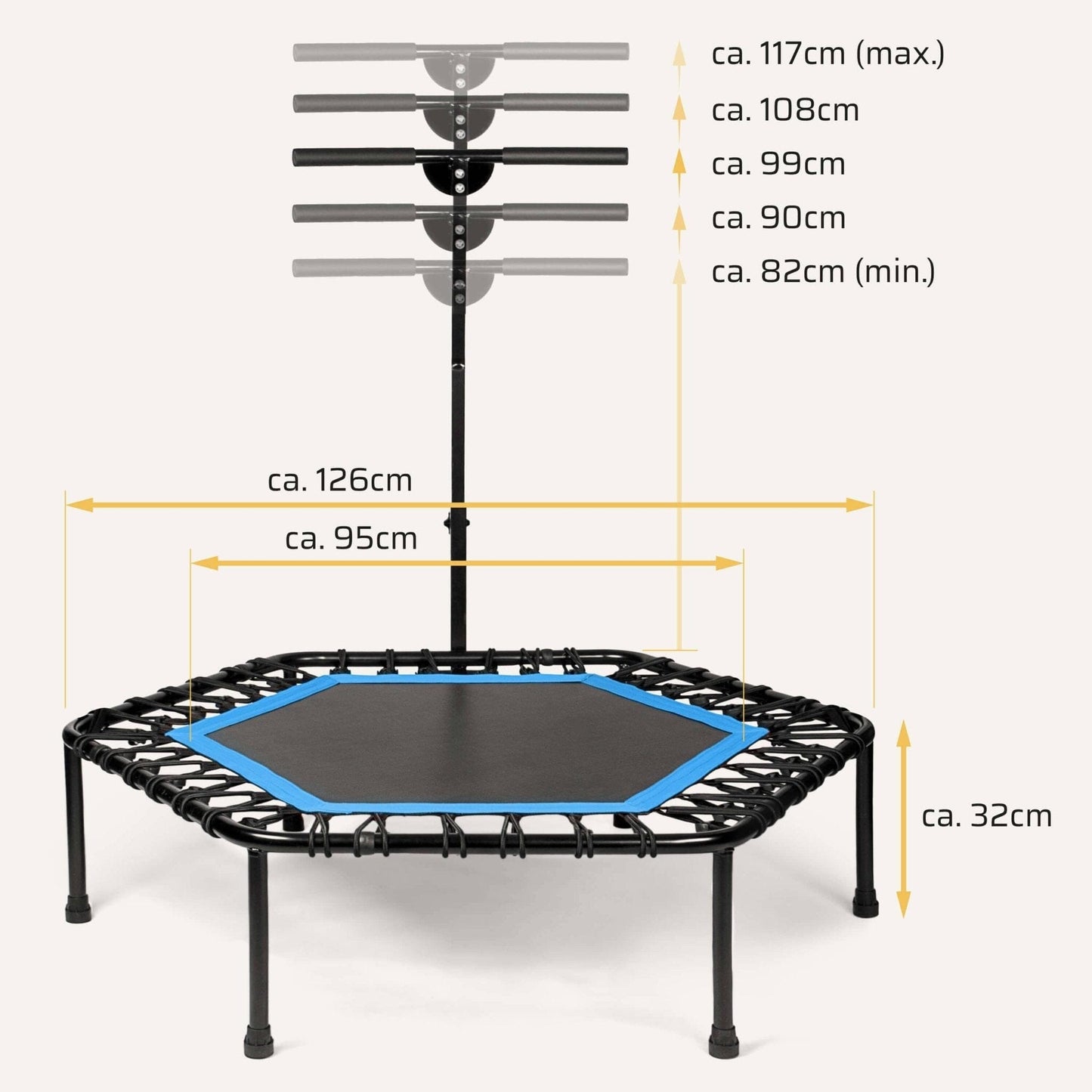 Höhenverstellbares Fitness Trampolin