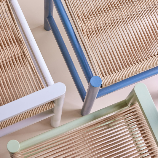 B-flokks Hübsch innanhússbekkur, eik, pappírssnúra, ljósgrár, 60 cm, Heritage