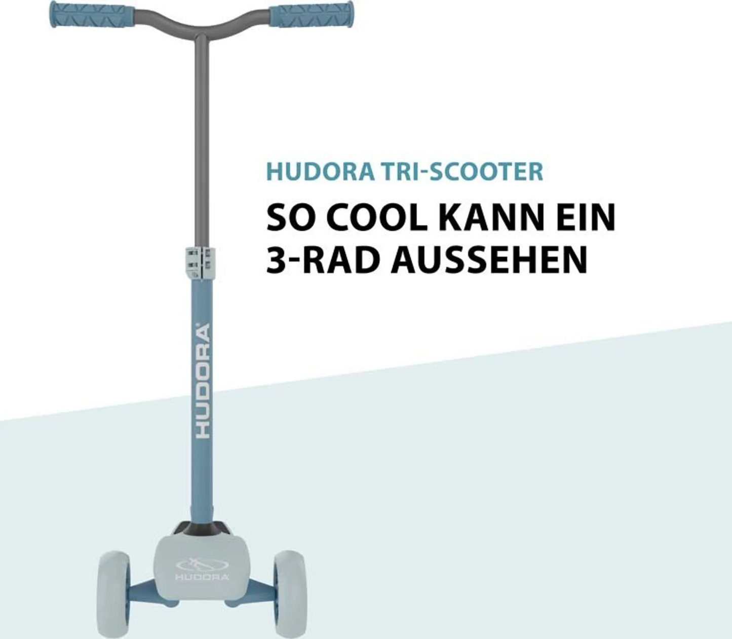B-Ware Hudora Tri Scooter Roller Kinderfahrzeug Kinderroller Blue Klappmechanismus