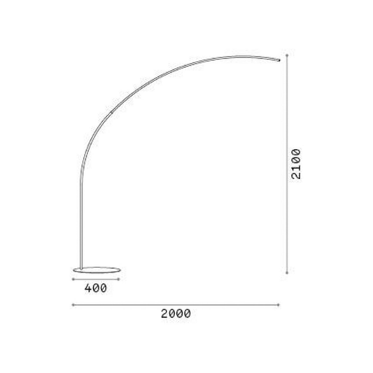 B-flokks Ideal Lux LED gólflampi Comet hvítur málmlesljós 210 cm ljósblettur
