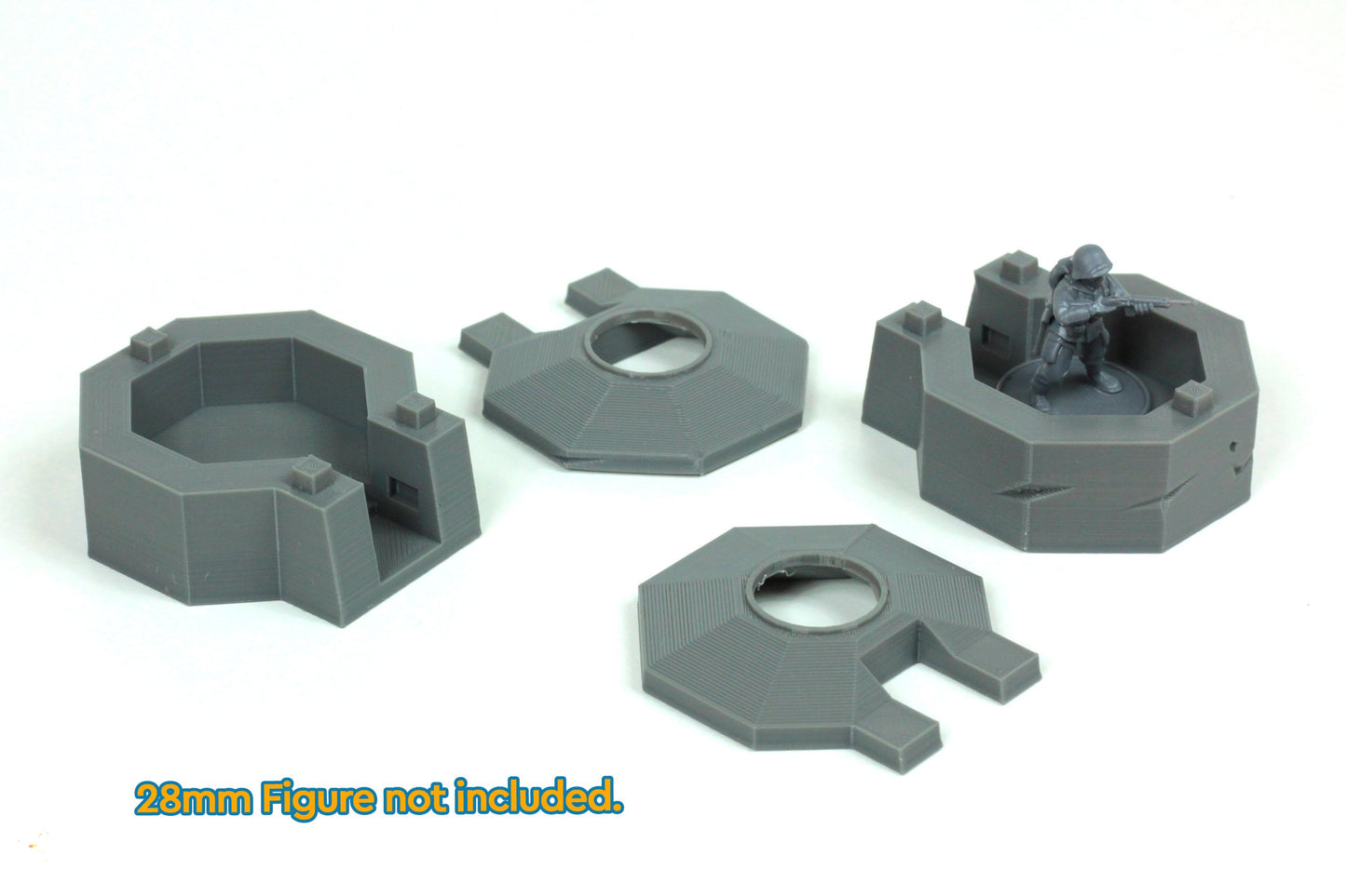 Atlantic Wall Bunkers Set (7 Bunkers) Tabletop Wargaming WW2 Terrain - 15mm - 20mm - 28 - Miniature 3D Printed Model