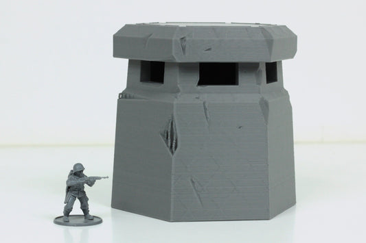 Watch Tower Bunker - Tabletop Wargaming WW2 Terrain | 15mm 20mm 28mm Miniature 3D Printed Model | Bolt Action