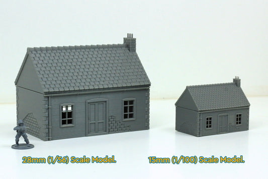 Normandy French Village House SS-T1 (Volume 1) - Tabletop Wargaming WW2 Terrain | 15mm 20mm 28mm Miniature 3D Printed Model | Flames of War