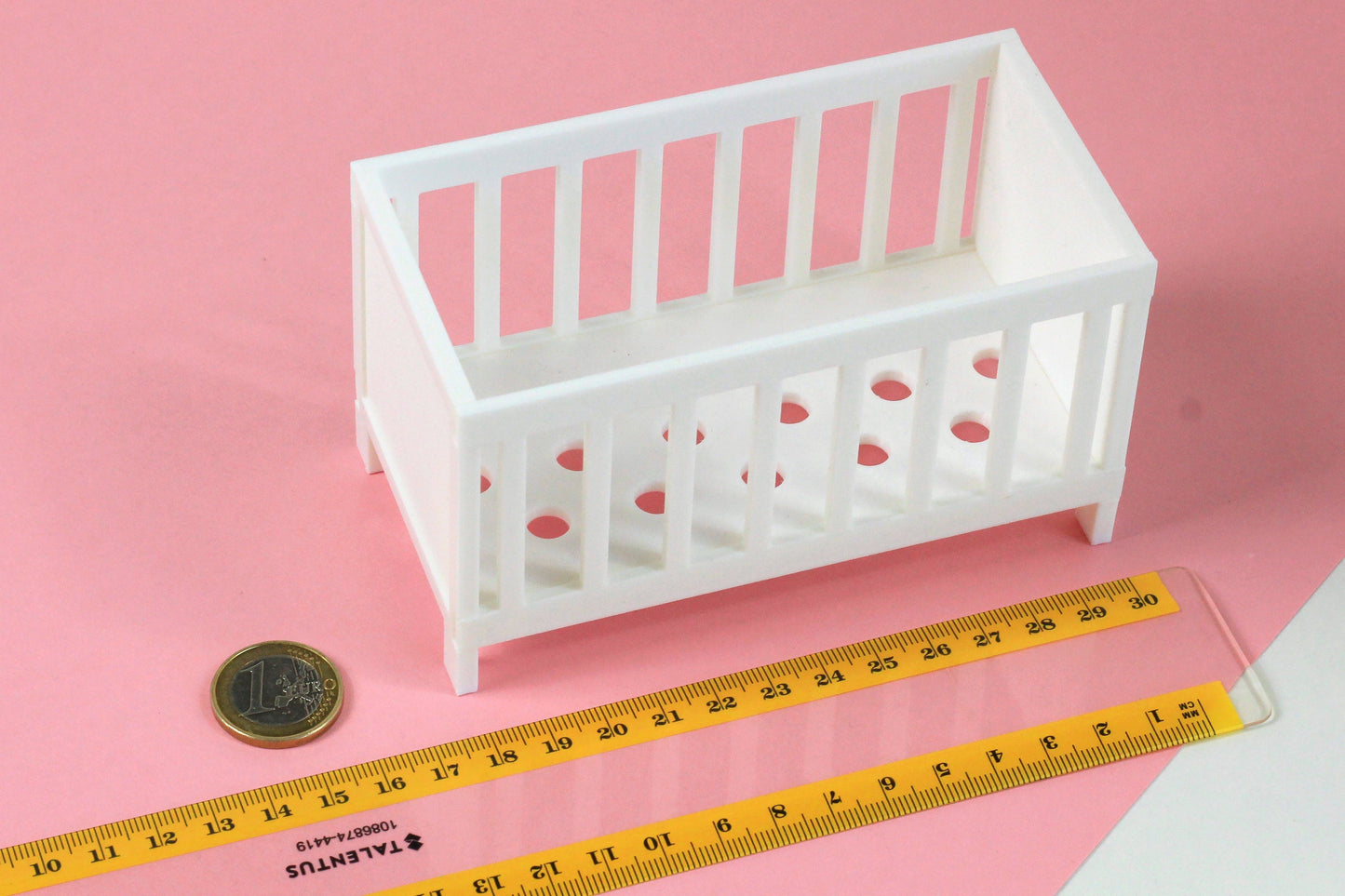 1:12 Scale Miniature Baby Bed | Modern Dollhouse Furniture | 3D Printed Dollhouse Crib Made in Germany