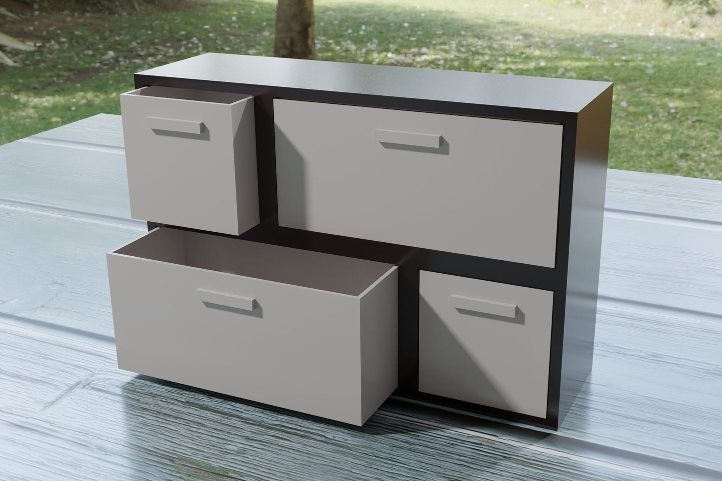 Modern Cupboard Combination | 1:12, 18 Scale Dollhouse Furniture | 3D Printed Storage Unit