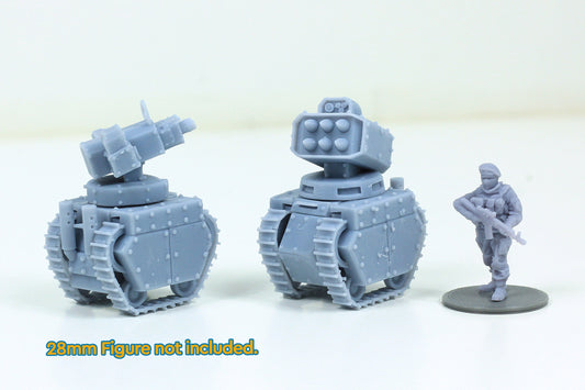 Sentry Bot Tanks - Resin 3D Printed Vehicles 28mm Scale for Tabletop RPG Wargames