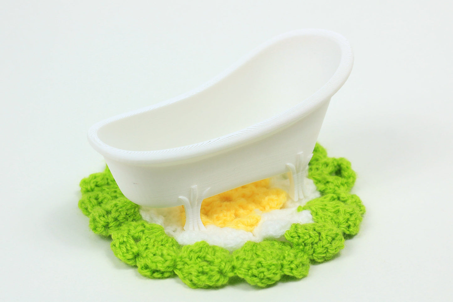 1:12 Scale Miniature Bathtub | Modern Dollhouse Bathroom Furniture | Luxury 3D Printed Bathtub Made in Germany