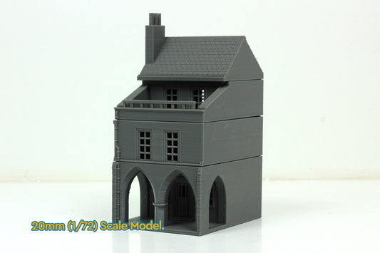 French Town Medieval Building B - Tabletop Wargaming WW2 Terrain | 15mm 20mm 28mm HO Scale 3D Printed Miniature