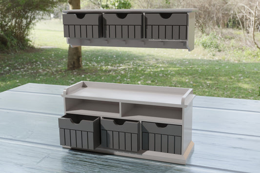 Entryway Wardrobe Set | 1:12 Scale Dollhouse Furniture | 3D Printed Modern Miniature