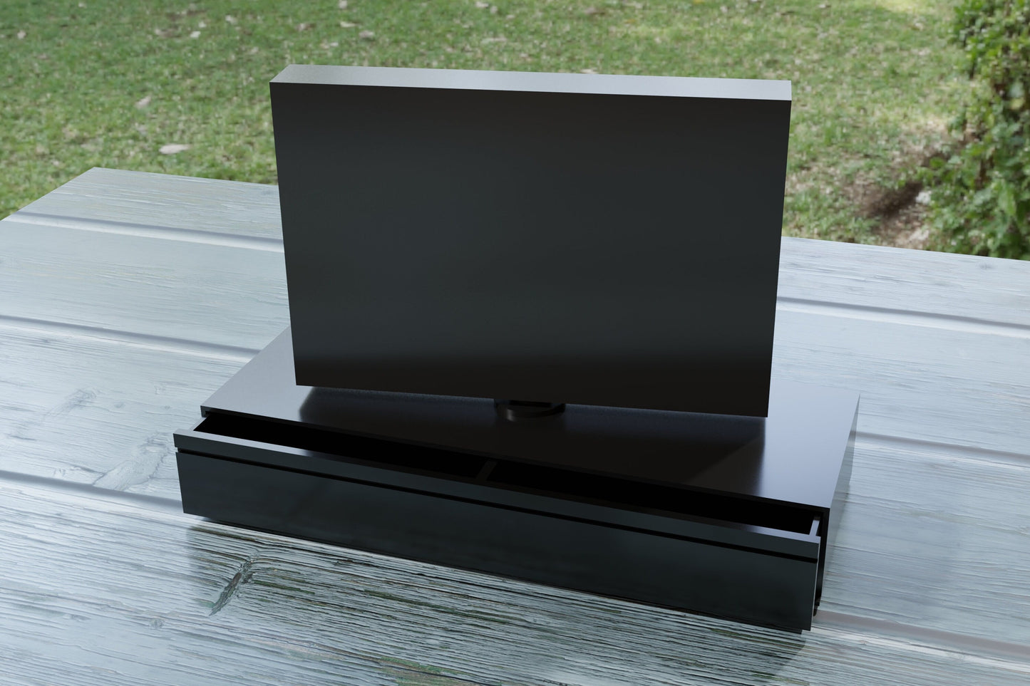 Dollhouse Miniature TV Stand: 1/12 Scale Furniture, Turnable TV Panel