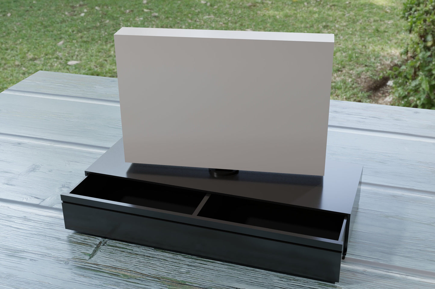 Dollhouse Miniature TV Stand: 1/12 Scale Furniture, Turnable TV Panel