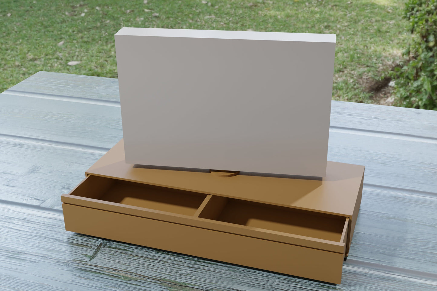 Dollhouse Miniature TV Stand: 1/12 Scale Furniture, Turnable TV Panel