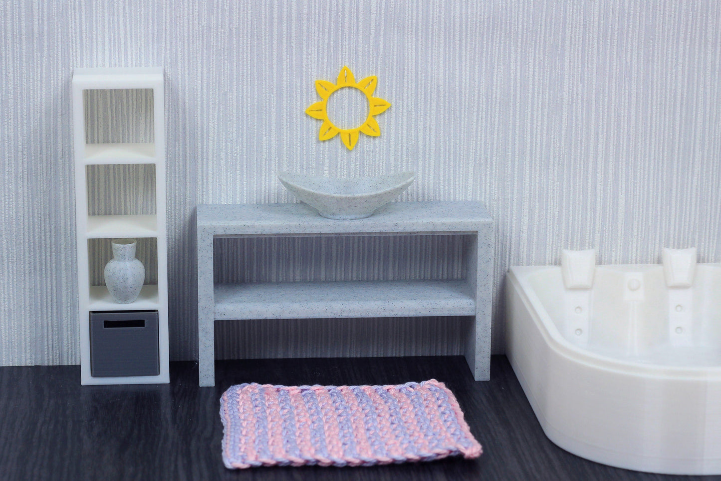 Dollhouse Miniature Bathroom Furniture Set - 1:12 Scale
