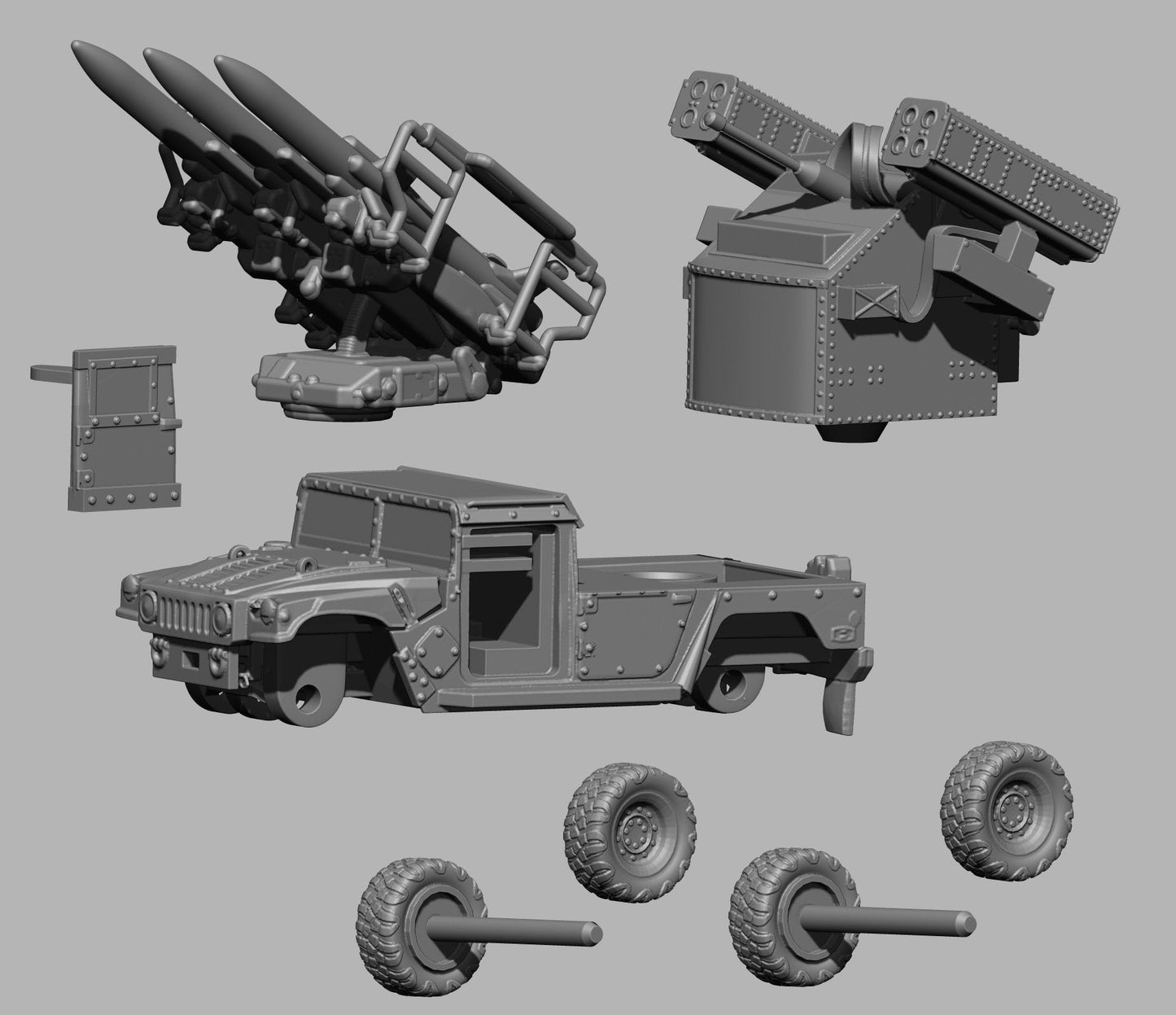 Armed Humvee (Hummer) - Miniature Gaming Tabletop RPG  - 28mm Vehicle