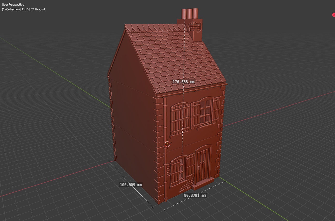 French Village Small House (DS T4) - Tabletop Wargaming WW2 Terrain Miniature | 15mm 20mm 28mm HO Scale | 3D Printed Model Flames of War