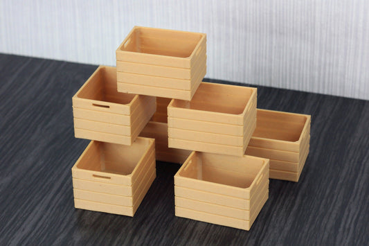 Dollhouse Miniature Fruit Crates: 1/12 or 1/18 Scale, Wood Fiber 3D Print