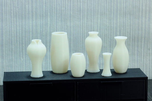 Curvy Dollhouse Vases Set: 1/12 Scale Miniature Furniture