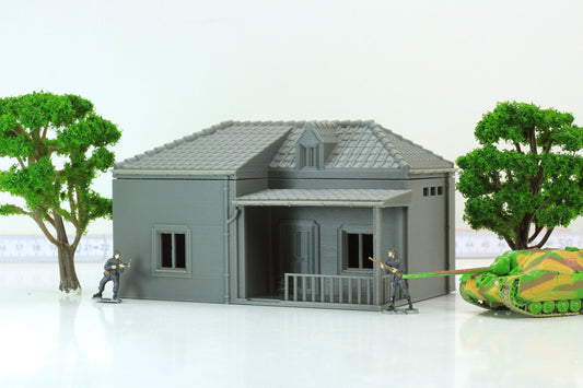 Italian House - With Veranda SS T1 - Historical Tabletop Wargaming Terrain - Miniature Gaming - 3D Printed