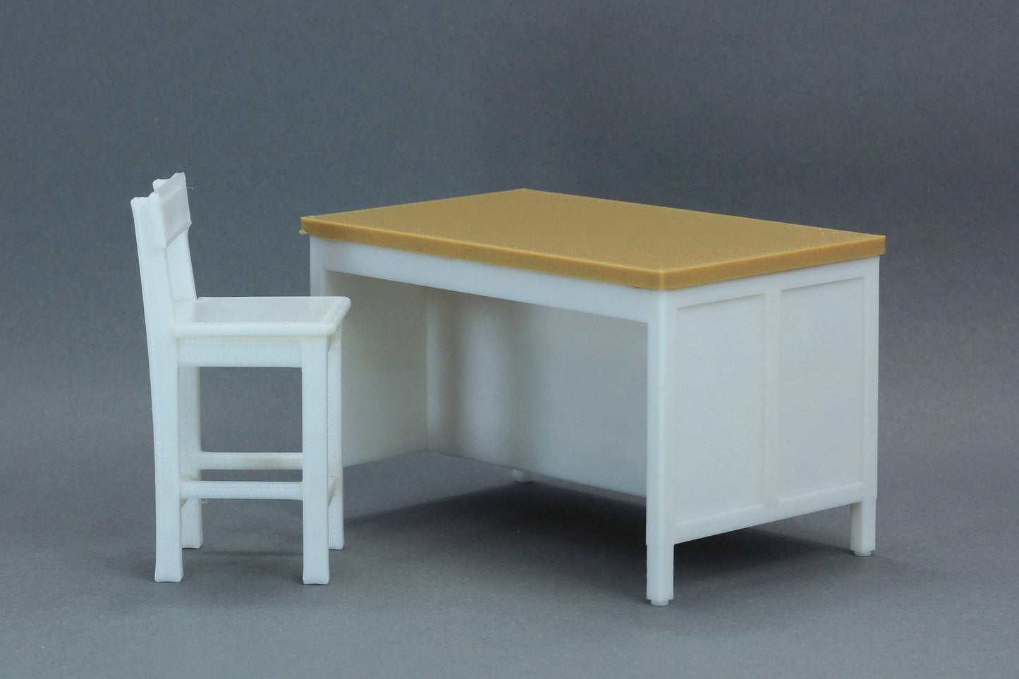 Kitchen Work Island with Stool | 1:12 Scale Dollhouse Furniture | 3D Printed Miniature
