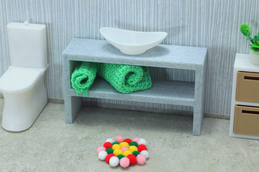 Modern Oval Sink | 1:12 Scale Dollhouse Bathroom Furniture | 3D Printed Miniature