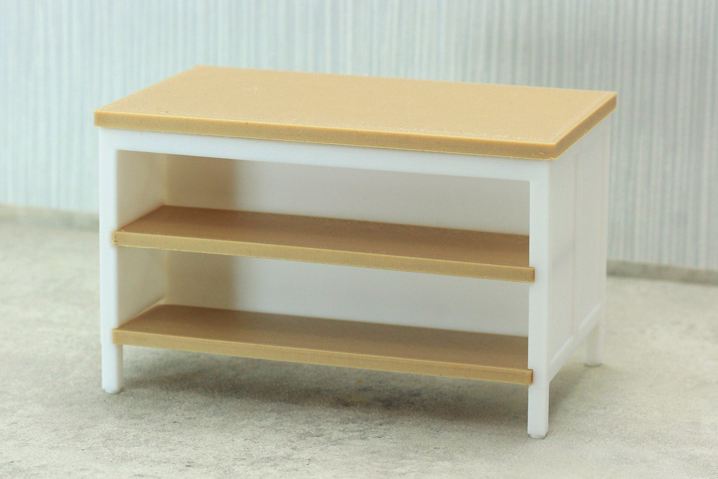 Kitchen Work Island with Stool | 1:12 Scale Dollhouse Furniture | 3D Printed Miniature