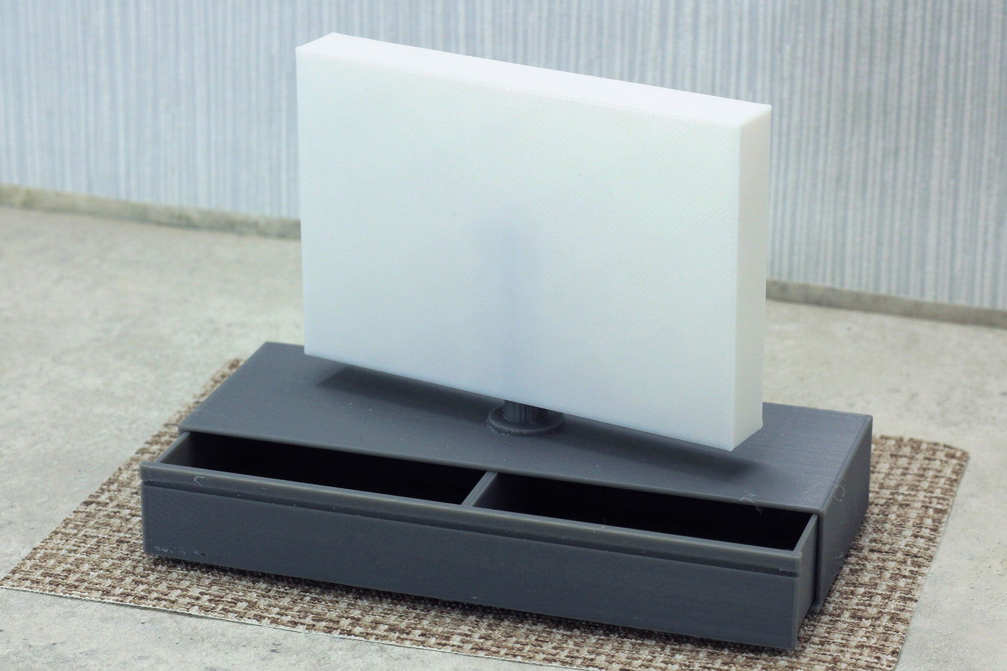 Dollhouse Miniature TV Stand: 1/12 Scale Furniture, Turnable TV Panel