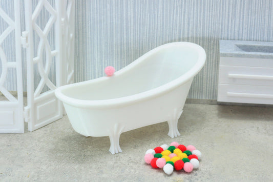 1:12 Scale Miniature Bathtub | Modern Dollhouse Bathroom Furniture | Luxury 3D Printed Bathtub Made in Germany