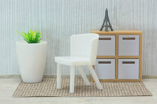 Modern Dollhouse Miniature Dining Chair - 1:12 Scale, 3D Printed