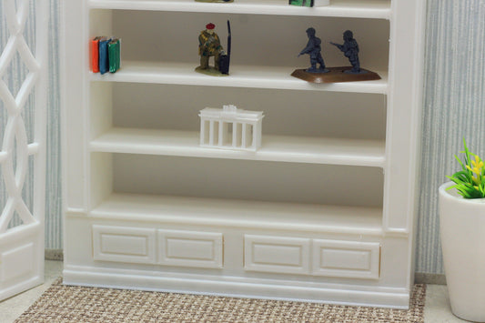 Dollhouse Miniature Bookshelf with Drawers - 1:12 Scale