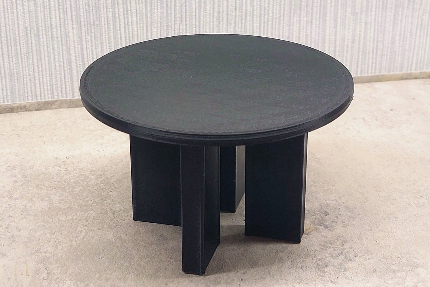 Modern Round Dollhouse Dining Table: 1/12 & 1/18 Scale Miniature Furniture