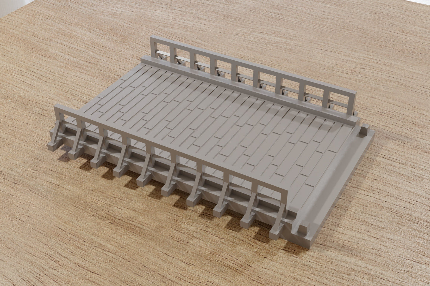 Flat Wooden Bridge - Tabletop Wargaming WW2 Terrain Miniature | 15mm 20mm 28mm | 3D Printed Model