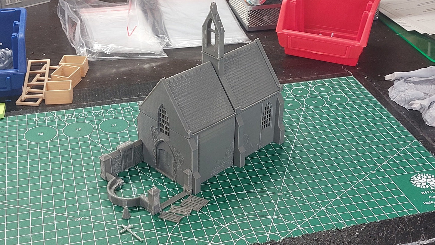 Chapelle Saint-Louis de Formigny - Tabletop Wargaming WW2 Terrain | Miniature 3D Printed Model | Flames of War - Zona Alfa - Bolt Action