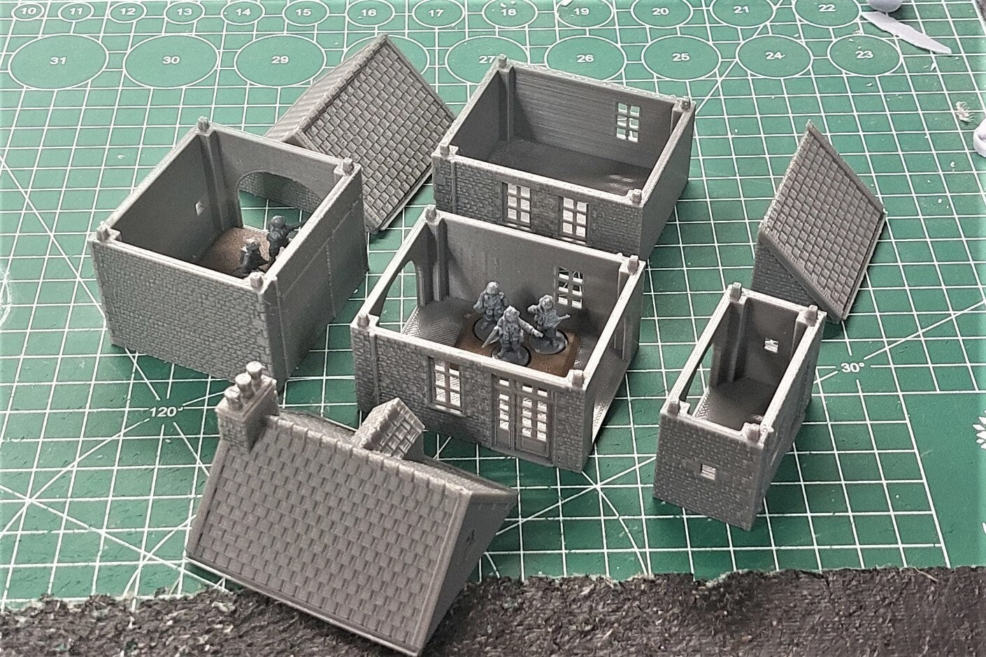 Normandy French Farmhouse - Tabletop Wargaming WW2 Terrain | Proxy 3D Printed Miniature for Bolt Action - Chain of Command - Flames of War