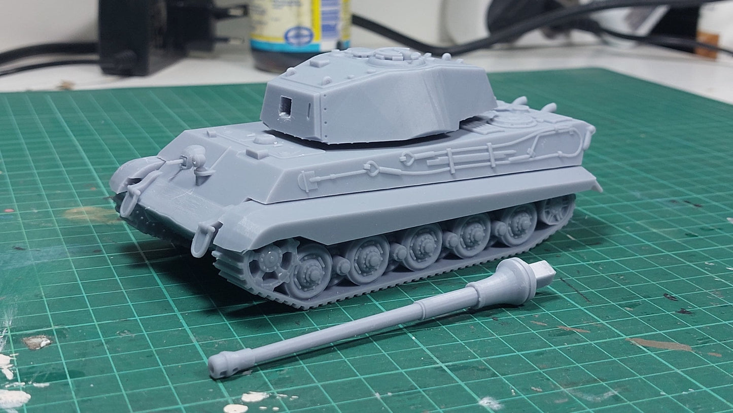 Pz.Kpfw.VI «Tiger II» (Sd.Kfz.182) - 3D Resin Printed 28mm / 20mm / 15mm Miniature Tabletop Wargaming Vehicle
