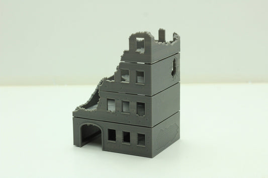 Stalingrad Ruined Residentials SRH MST2 - Tabletop Wargaming WW2 Terrain | Miniature 3D Printed Model | Flames of War & Bolt Action