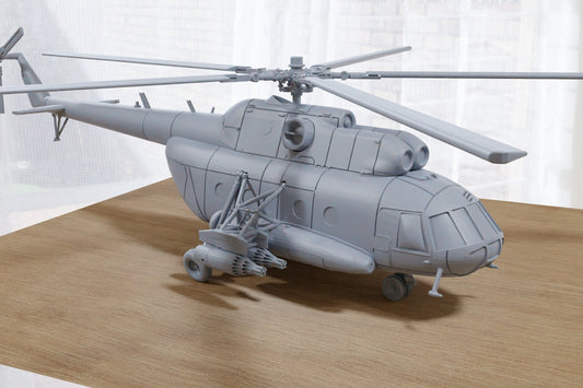 Mi-8 'Hip' Medium Transport Helicopter - 3D Printed Vehicle for Miniature Tabletop Wargames - 28mm / 20mm / 15mm Scales