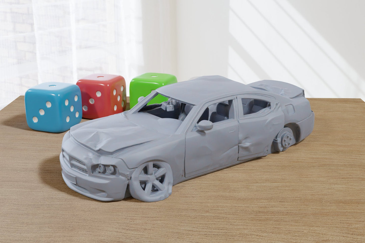 Wrecked Modern Sedan