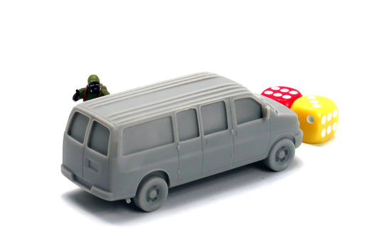 Regular American Van - 3D Printed Vehicle for Miniature Tabletop Wargames TTRPG