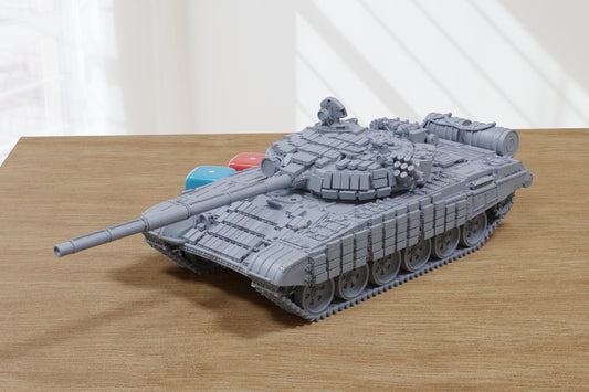T-72B(B1) Soviet Main Battle Tank - 3D Printed Miniature Tabletop Wargaming Combat Vehicle 28mm / 15mm  Scale