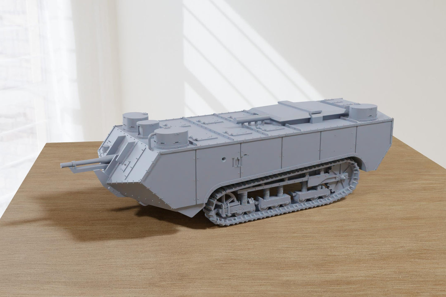 Char Saint-Chamond French WW1 Tank  - 3D Printed Miniature Wargaming Combat Vehicle - 28mm / 20mm / 15mm Scale