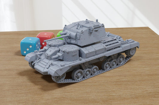 Cruiser Tank A9 Mark I - 3D Printed Miniature Wargaming Combat Vehicle - 28mm / 20mm / 15mm Scale