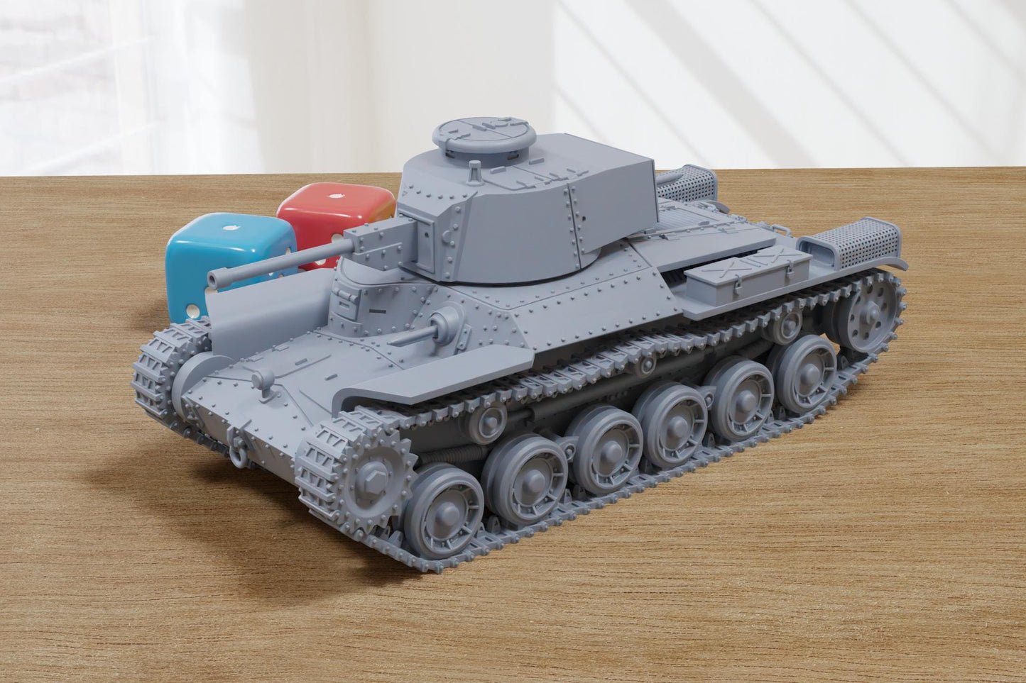 Type 97 Chi-Ha Kai Medium Tank - 3D Printed Miniature Wargaming Combat Vehicle - 28mm / 20mm / 15mm Scale