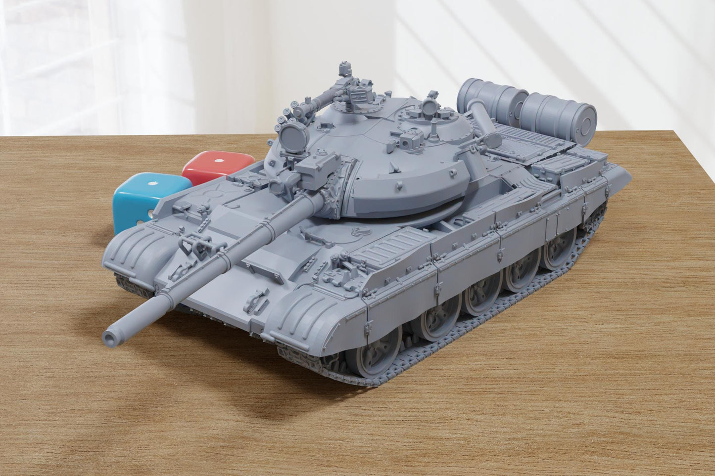 T-55AM Soviet Main Tank - 3D Printed Miniature Tabletop Wargaming Combat Vehicle 28mm / 15mm  Scale
