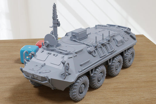 BTR-60 PU-12 Soviet APC - 3D Printed Miniature Tabletop Wargaming Combat Vehicle 28mm / 15mm  Scale