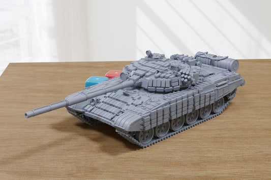 T-72B(B1) Soviet Main Battle Tank - 3D Printed Miniature Tabletop Wargaming Combat Vehicle 28mm / 15mm  Scale