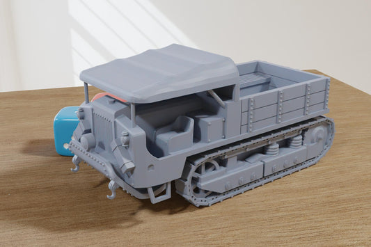 Schneider CD Artillery Tractor (France) WW1 Tank  - 3D Printed Miniature Wargaming Combat Vehicle - 28mm / 20mm / 15mm Scale