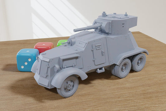 AAC-1937 (Spanish Civil War) Armoured Car - 3D Printed Miniature Wargaming Combat Vehicle - 28mm / 20mm / 15mm Scale