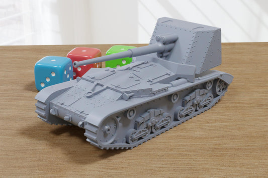 Semovente 90-53 Tank - 3D Printed Miniature Wargaming Combat Vehicle - 28mm / 20mm / 15mm Scale