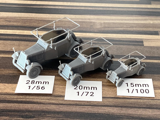Kfz. 14 German WW2 Communications Vehicle - 3D Resin Printed 28mm / 20mm / 15mm Miniature Tabletop Wargaming Vehicle